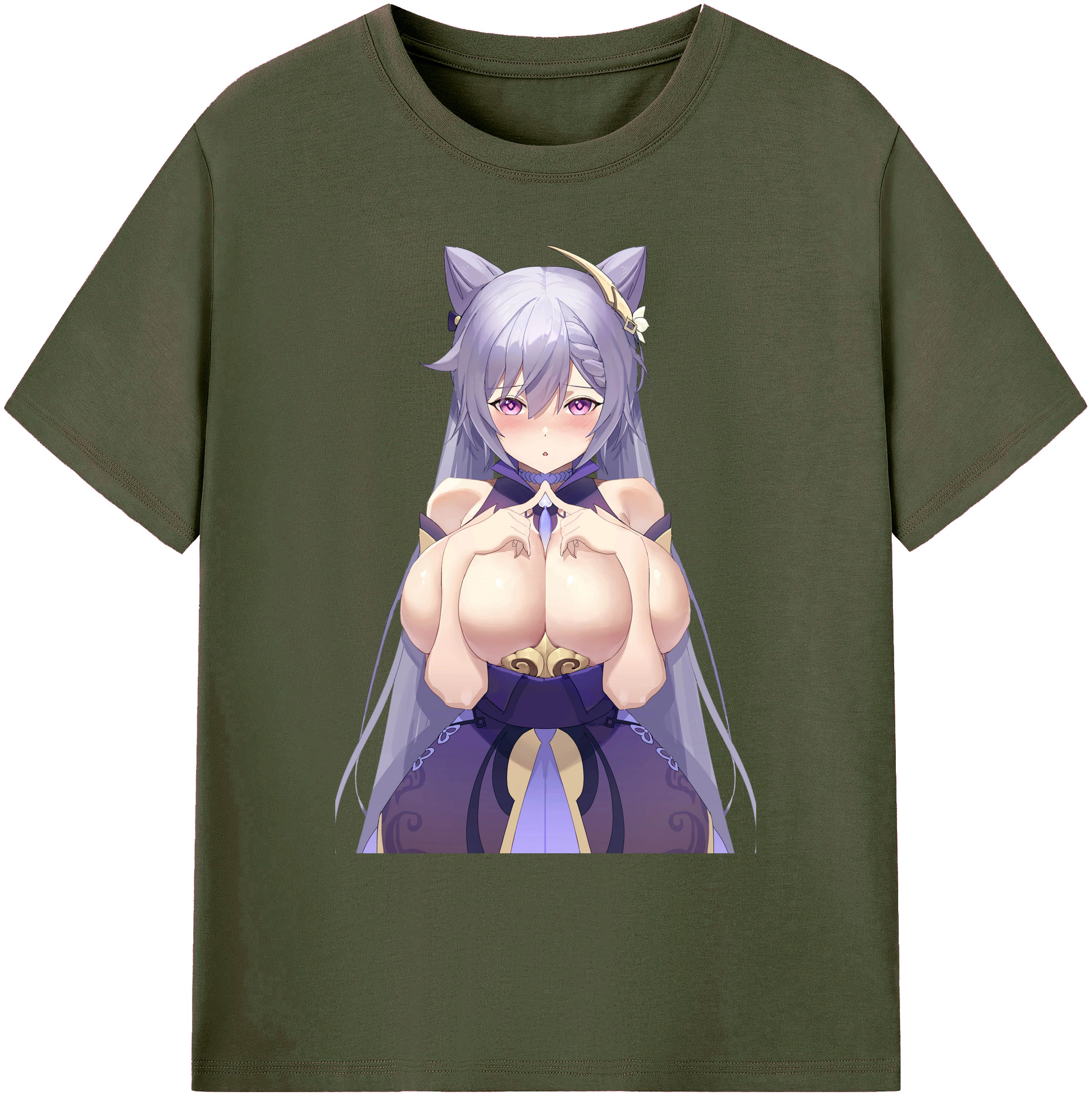 げんし神 刻晴 こくせい genshin Kokusei 綿100％ メンズ半袖Tシャツ｜肌触りやわらか＆通気性